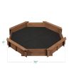 Kid's Octagonal Sandbox in Walnut Wood Finish