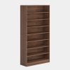 Freestanding 8-Shelf Shoe Rack for Closet Shelving Unit in Brown Wood Finish