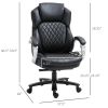 Black Big and Tall Diamond Stitching Executive Adjustable Height Office Chair