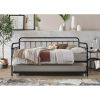 Twin size Black Rounded Iron Daybed with Roll Out Trundle Bed Frame