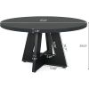 Modern Farmhouse 47-inch Round Kitchen Dining Table in Black Wood Finish