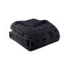 Twin/Twin XL 2 Piece Pompom Microfiber Hypoallergenic Comforter Set in Black