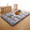 Full XL size Japanese Style Foldable Futon Floor Mattress in Grey Floral Pattern