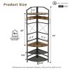 Industrial Metal/Wood Corner Hall Tree Shoe Storage Bench Coat Rack