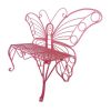 Modern Outdoor Butterfly Garden Bench in Pink Metal Finish