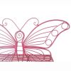 Modern Outdoor Butterfly Garden Bench in Pink Metal Finish