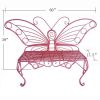 Modern Outdoor Butterfly Garden Bench in Pink Metal Finish