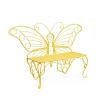Modern Outdoor Butterfly Garden Bench in Yellow Metal Finish