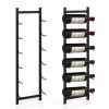Simple Black Metal Wall Mounted 6-Bottle Wine Rack