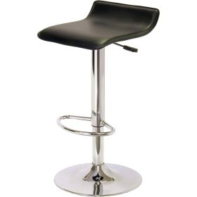 Modern Air-Lift Adjustable Bar Stools with Black PVC Seat