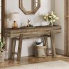 63-inch Modern Farmhouse Narrow Console Accent Sofa Table in Grey Wood Finish