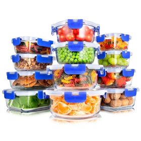 24-Piece Glass Food Storage Container Bakeware Set with Snap Locking Lids