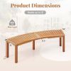 Set of 2 - Outdoor Backless Wooden Garden Bench with Modern Arch Design