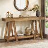 70-inch Farmhouse Style Entryway Console Sofa Table in Natural Wood Finish