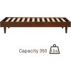 Twin size Mid-Century Modern Platform Bed Frame in Dark Brown Wood Finish