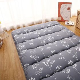 Twin XL Japanese Style Foldable Futon Floor Mattress in Grey Floral Pattern