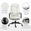 White 7 Mode Vibrating High Back Executive Massage Adjustable Office Chair
