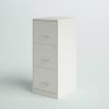 White Metal 3-Drawer Vertical File Cabinet with 2 Locking Drawers
