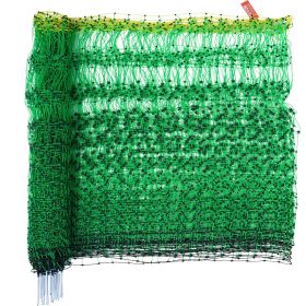 VEVOR Electric Fence Netting, 48" H x 100' L, PE Net Fencing Kit with Posts & Double-Spiked Stakes, Utility Portable Mesh for Chickens, Ducks, Geese