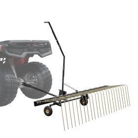VEVOR Tow Behind Dethatcher, 60-inch Tow Dethatcher with 24 Steel Tines, Lawn Dethatcher Rake for ATV or Mower