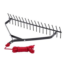 32x6.3 in Pond Aquatic Weed Rake Double-Sided Lake Weed Removal Rake 30ft Rope