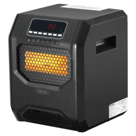VEVOR Infrared Heater, 1500W Remote Control Electric Space Heater, LED Patio Heater w/ 3 Speeds & Timer & Overheat/Tip-Over Protection & Child Lock