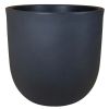 18in Mosswood Resin Planter, Matte Black