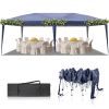 3x6M Blue Pop Up Canopy Tent Straight Leg Without Sidewalls Folding Gazebo with Oxford Fabric Powder Coated Steel Frame for Outdoor Party Camping Pati