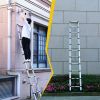 4.1-meter telescopic ladder, aluminum telescopic ladder, non slip feet, maximum capacity of 300 pounds, foldable ladder with hooks