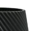 6 in Black Ceramic Ridge Planter