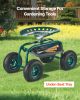 Outdoor Rolling Garden Cart with Swivel Seat All-Terrain Wheels Tool Tray 300lbs
