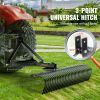 VEVOR Pull-Behind Thatch Remover, 60" Width, Equipped with 32 Durable Steel Prongs, Tractor-Compatible 3-Point Hitch Garden Rake