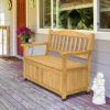 44inch Cedar Yard Storage Box With Backrest Armrest Bright Yellow