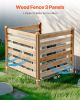 Wood Privacy Fence 3 Panels Slatted Air Conditioner Fence 36" W x 36" L
