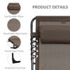 Portable Folding Recliner Chair Lightweight Adjustable Backrest with Removable Pillow Foldable Camping Lounger Sunbathing Bed for Patio Garden Beach O