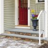 Handrails for Outdoor Steps, Iron Handrail Fits 1 Step, Transitional Handrail with Installation Kit, White(same as 20776451)