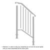 Handrails for Outdoor Steps, Iron Handrail Fits 2 Step, Transitional Handrail with Installation Kit, White(same as 74664377)
