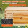 VEVOR Bee Hive Deep Box Starter Kit, 100% Beeswax Coated Natural Cedar Wood, Langstroth Beehive Kit with 10 Frames and Foundations