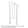 Handrails for Outdoor Steps, Iron Handrail Fits 1 Step, Transitional Handrail with Installation Kit, White(same as 20776451)