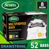 Scotts 104 Bags 8 Gallon Boxed Disposable Non Tear Puncture Tear Resistant Trash Bags, deodorization technology Kitchen,Toilet Drawstring Garbage Bag