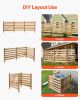Wood Privacy Fence 3 Panels Slatted Air Conditioner Fence 36" W x 36" L