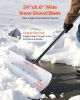 Plastic Snow Pusher Shovel 24in Heavy Duty Snow Plow for Driveway Ergonomic Grip