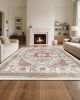 Large Area Rug 8 x 10 ft Anti-Skid Tear-Resistant Floor Mat Vintage Brown Red
