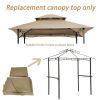 8x5Ft Replacement Canopy Top for BBQ Gazebo Double-Layer BBQ Tent Cover Durable Waterproof Sunshade Shelter Replacement Roof Beige Perfect for Outdoor