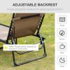 Portable Folding Recliner Chair Lightweight Adjustable Backrest with Removable Pillow Foldable Camping Lounger Sunbathing Bed for Patio Garden Beach O