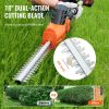 VEVOR 20V Cordless Hedge Trimmer, 18 inch Double-edged Steel Blade, Pole Hedge Trimmer Kit 20V Battery, Fast Charger Included