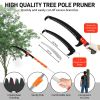 24.1FT Extendable Tree Pruning Pole Saw Kit – Lightweight Fiberglass Telescopic Tree Trimmer with Alloy Steel Blade, Rope Pull System, 2 Saw Blades