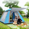 4-5 Person Pop-Up Camping Tent, Instant Setup Family Tent with 2 Mosquito Nets Windows, Portable for Hiking, Backpacking & Outdoor Adventures