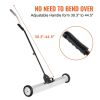 VEVOR 55Lbs Rolling Magnetic Sweeper with Wheels,Push-Type Magnetic Pick Up Sweeper, 24-inch Large Magnet Pickup Lawn Sweeper with Telescoping Handle