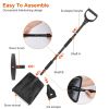 45.7 in. Metal Handle Steel 3-In-1 Snow Shovel Kit Brush Ice Scraper Collapsible Design Snow Removal